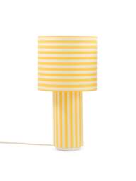 Heal's Raie Fabric Table Lamp in Yellow/White, Wood/Metal - thumbnail 1