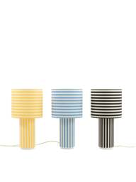Heal's Raie Fabric Table Lamp in Yellow/White, Wood/Metal - thumbnail 3