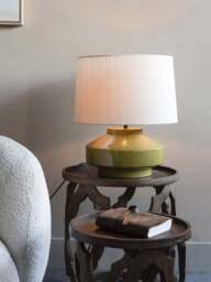 Libra Interiors San Sebastian Terracotta Table Lamp in Green, Size 40x40x45 - thumbnail 2