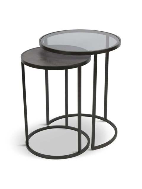 Libra Interiors Turner (Set Of 2) Nesting Side Tables in Black, Size 60x47x47 - image 1