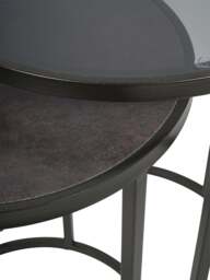 Libra Interiors Turner (Set Of 2) Nesting Side Tables in Black, Size 60x47x47 - thumbnail 3