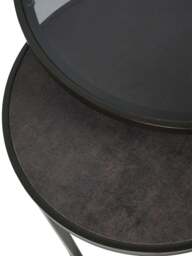 Libra Interiors Turner (Set Of 2) Nesting Side Tables in Black, Size 60x47x47 - thumbnail 4