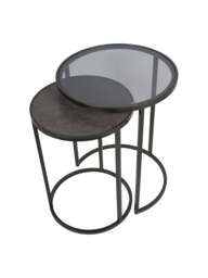 Libra Interiors Turner (Set Of 2) Nesting Side Tables in Black, Size 60x47x47 - thumbnail 2