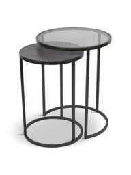 Libra Interiors Turner (Set Of 2) Nesting Side Tables in Black, Size 60x47x47 - thumbnail 1