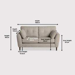 Barker and Stonehouse Benton Fabric Medium Sofa in Neutral, Size 2 Seater - thumbnail 2