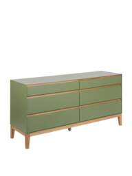 Heal's Lars 6 Drawer Dresser Wide Olive And in Green, Oak - thumbnail 4