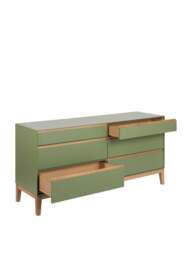 Heal's Lars 6 Drawer Dresser Wide Olive And in Green, Oak - thumbnail 3