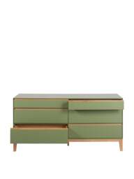 Heal's Lars 6 Drawer Dresser Wide Olive And in Green, Oak - thumbnail 2