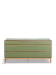 Heal's Lars 6 Drawer Dresser Wide Olive And in Green, Oak - thumbnail 1