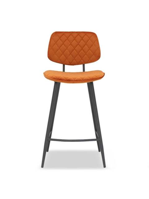 Barker and Stonehouse Archer Velvet Counter Stool in Orange - image 1
