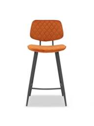 Barker and Stonehouse Archer Velvet Counter Stool in Orange