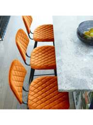 Barker and Stonehouse Archer Velvet Counter Stool in Orange - thumbnail 2