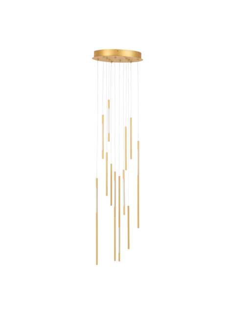 Heal's Saber Led Chandelier 12 Light Cluster Pendant in Gold