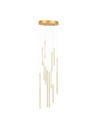 Heal's Saber Led Chandelier 12 Light Cluster Pendant in Gold