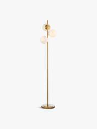 Dar Lighting Bombazine 3 Light Floor Lamp in Natural Solid Brass - thumbnail 1