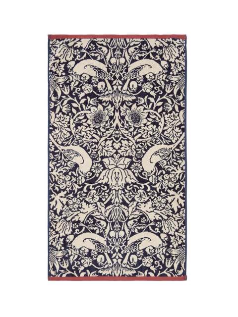 Morris & Co Strawberry Thief Bath in Blue, Cotton, Size Sheet - image 1