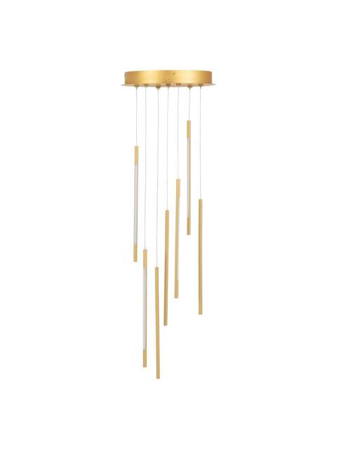 Heal's Saber Led Chandelier 7 Light Cluster Pendant in Gold