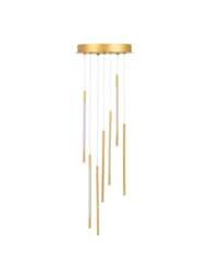 Heal's Saber Led Chandelier 7 Light Cluster Pendant in Gold