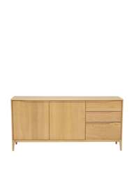 Barker and Stonehouse Romana Oak Wood 2 Door 3 Drawer Large Sideboard in Neutral - thumbnail 3