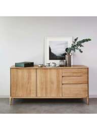Barker and Stonehouse Romana Oak Wood 2 Door 3 Drawer Large Sideboard in Neutral - thumbnail 2