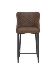 Barker and Stonehouse Rivington Upholstered Counter Stool in Brown, Faux Leather - thumbnail 2