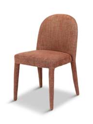 Libra Interiors Pair Of Eska Upholstered Dining Chairs In in Brown, Wood/Metal - thumbnail 1