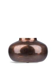 Libra Interiors Tambora Copper Finish Squat Vase Large in Bronze/Copper/Brown