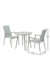 Bramblecrest Sofia Garden Bistro Set in blue - thumbnail 3