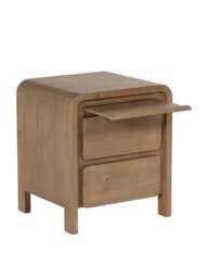 Barker and Stonehouse Tosca Reclaimed Wood 2 Drawer Bedside Cabinet in Brown - thumbnail 4