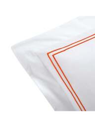 Yves Delorme Duo Oxford Pillowcase in Orange, Cotton, Size Square - thumbnail 3