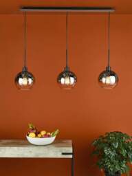 Dar Lighting Lycia 3 Light Bar Pendant in Matt Black - thumbnail 4