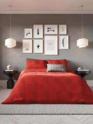 Helena Springfield Axel Modern Pattern Duvet Cover Collection in Scarlet, Size King