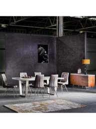 Barker and Stonehouse Halmstad Concrete Effect Dining Table, Seats 4 in Grey, Size 135cm - thumbnail 2