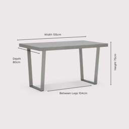 Barker and Stonehouse Halmstad Concrete Effect Dining Table, Seats 4 in Grey, Size 135cm - thumbnail 3