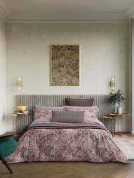 Bedeck of Belfast Katara Duvet Cover Set Multi in Pink/grey, Size Double - thumbnail 1