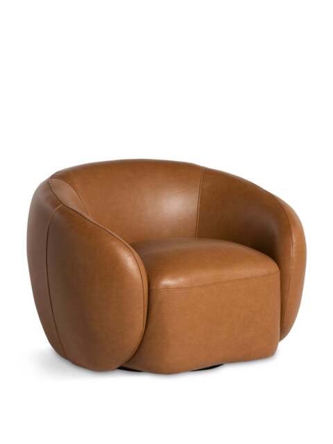 Barker and Stonehouse Gardin Swivel Chair in Brown, Leather - image 1