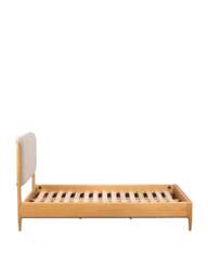 Barker and Stonehouse Winchester Oak Upholstered Double Bed Frame in Neutral - thumbnail 4