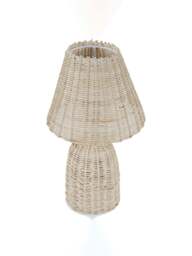 Libra Interiors Mini Rattan Lamp Base And Shade in Natural, Size 20x20x39cm - thumbnail 1
