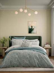 Bedeck of Belfast Celina Duvet Cover Set Celadon & Olive in Celadon/Olive, Cotton, Size Double
