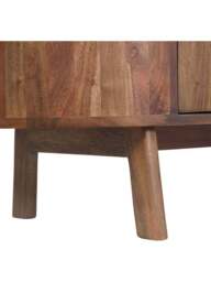 Barker and Stonehouse Cresta Marble 4 Door Sideboard With Acacia Wood Base in Brown - thumbnail 5