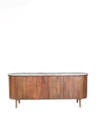 Barker and Stonehouse Cresta Marble 4 Door Sideboard With Acacia Wood Base in Brown - thumbnail 2