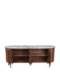 Barker and Stonehouse Cresta Marble 4 Door Sideboard With Acacia Wood Base in Brown - thumbnail 3