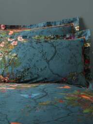 Timorous Beasties Bloomsbury Garden Duvet Cover Set Blue in Teal, Size Superking - thumbnail 2