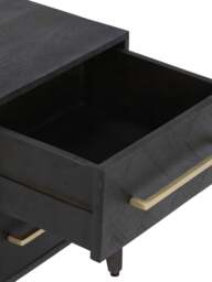 Barker and Stonehouse Onyx 2 Drawer Bedside in Black Wood - thumbnail 4