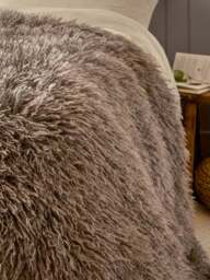 Furn. Rowan Soft-Touch Throw in Mocha - thumbnail 3