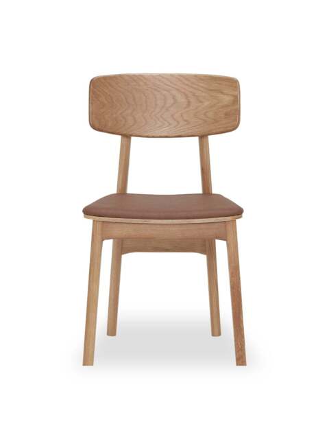 Barker and Stonehouse Tatum Oak Dining Chair With Pu Seat in Brown - image 1