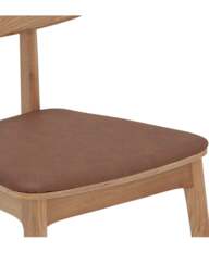 Barker and Stonehouse Tatum Oak Dining Chair With Pu Seat in Brown - thumbnail 4