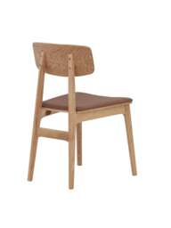 Barker and Stonehouse Tatum Oak Dining Chair With Pu Seat in Brown - thumbnail 3