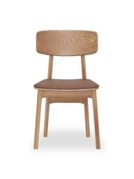 Barker and Stonehouse Tatum Oak Dining Chair With Pu Seat in Brown - thumbnail 1