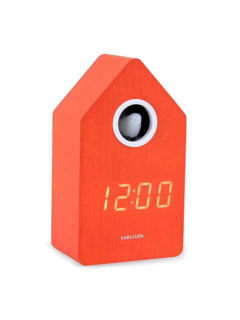 Present Time Cuckoo Led Alarm Clock in Brilliant Orange - image 1
